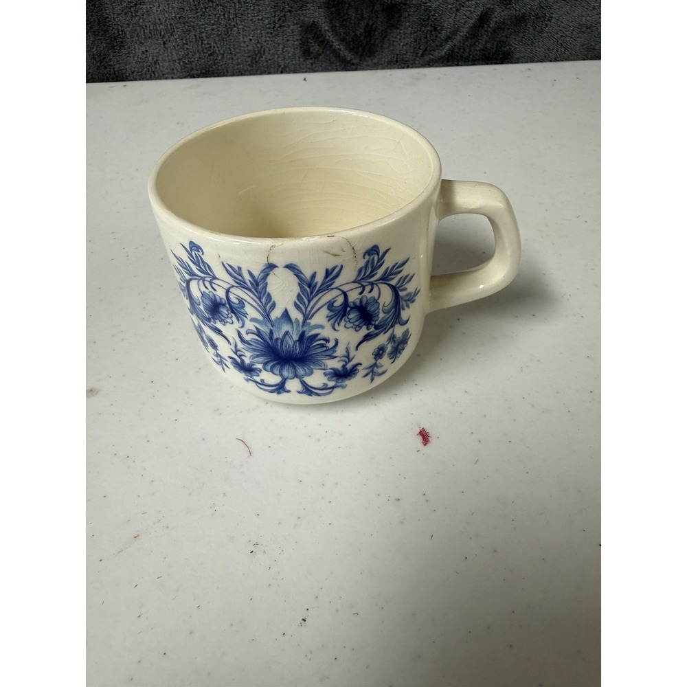 Sado Internacional Tea Cup Made in Portugal Blue and White EUC